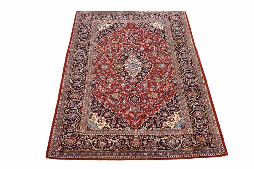 Handgeknüpfter Kashan Perserteppich, 214 × 140 cm, Wolle