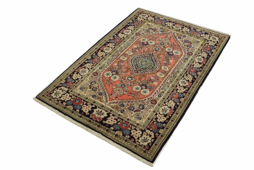 Handgeknüpfter Ghom Perserteppich, 205 × 136 cm, Wolle & Seide