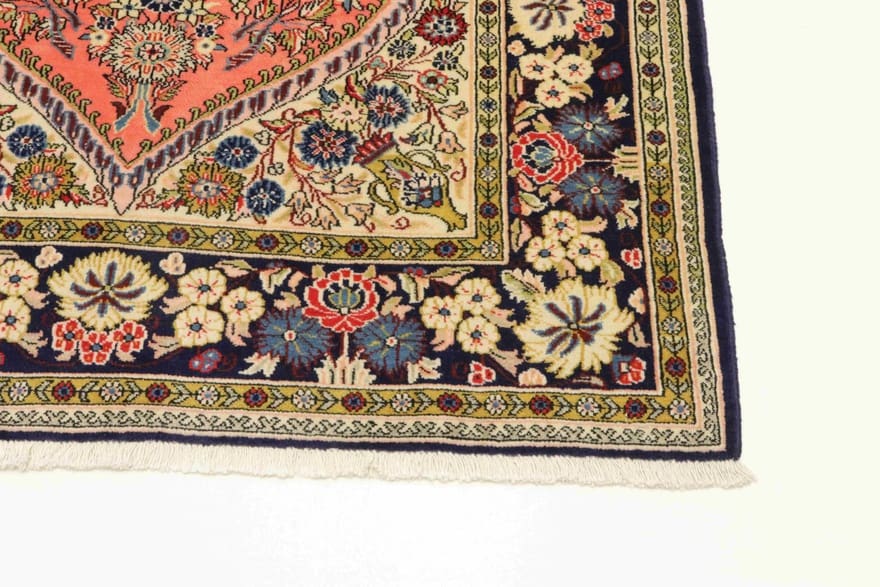 Handgeknüpfter Ghom Perserteppich, 205 × 136 cm, Wolle & Seide