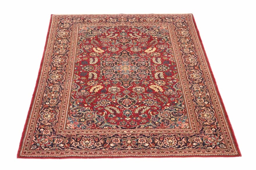 Antiker Kashan Perserteppich, 214 × 137 cm, Wolle