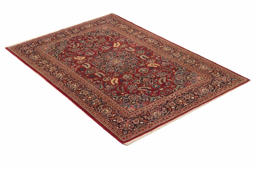 Antiker Kashan Perserteppich, 214 × 137 cm, Wolle