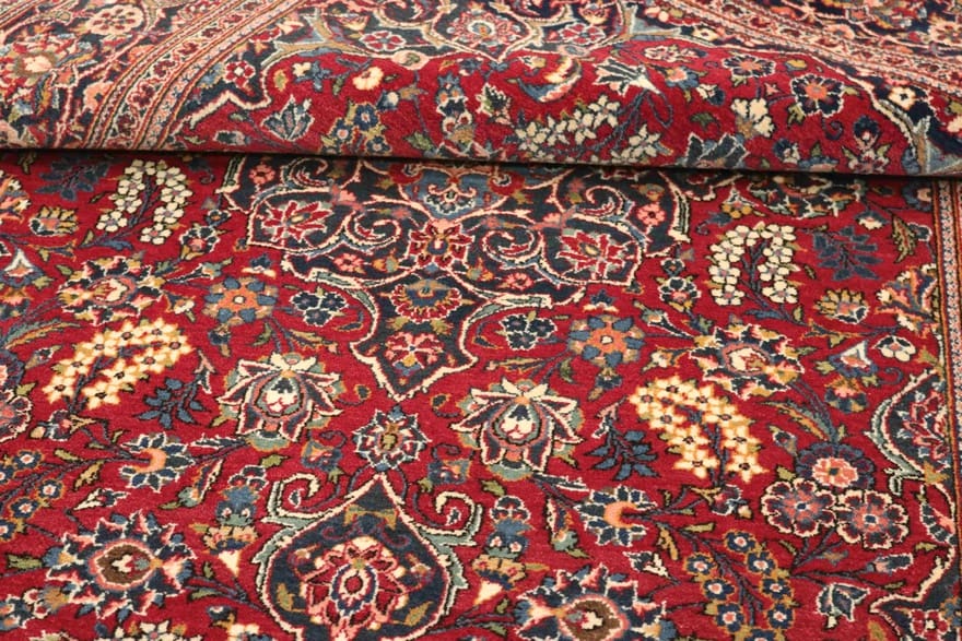 Antiker Kashan Perserteppich, 214 × 137 cm, Wolle