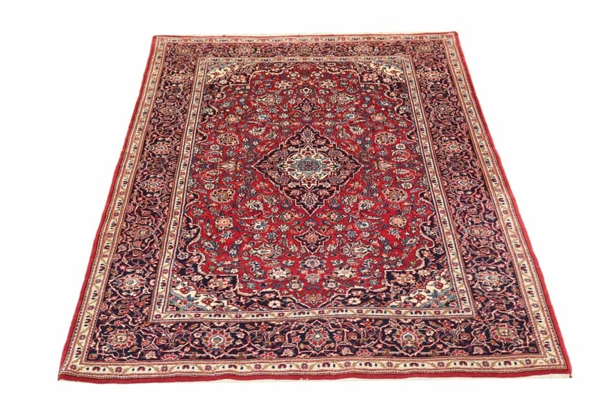 Antiker Kashan Perserteppich aus Iran, 220 × 139 cm