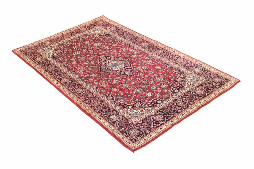 Antiker Kashan Perserteppich aus Iran, 220 × 139 cm