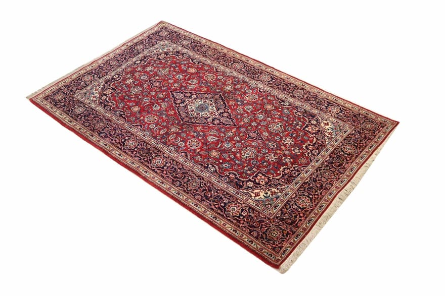 Antiker Kashan Perserteppich aus Iran, 220 × 139 cm