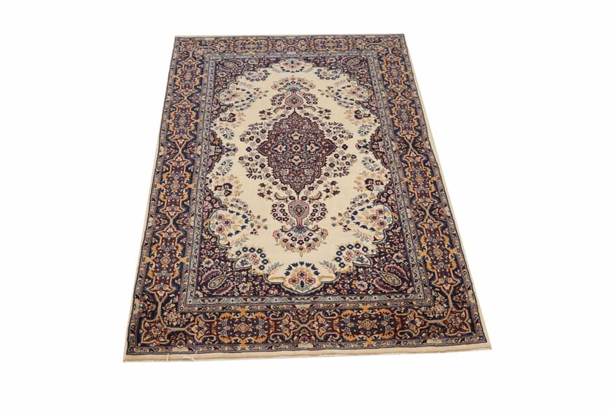Handgeknüpfter Kashan Perserteppich 195 × 122 cm