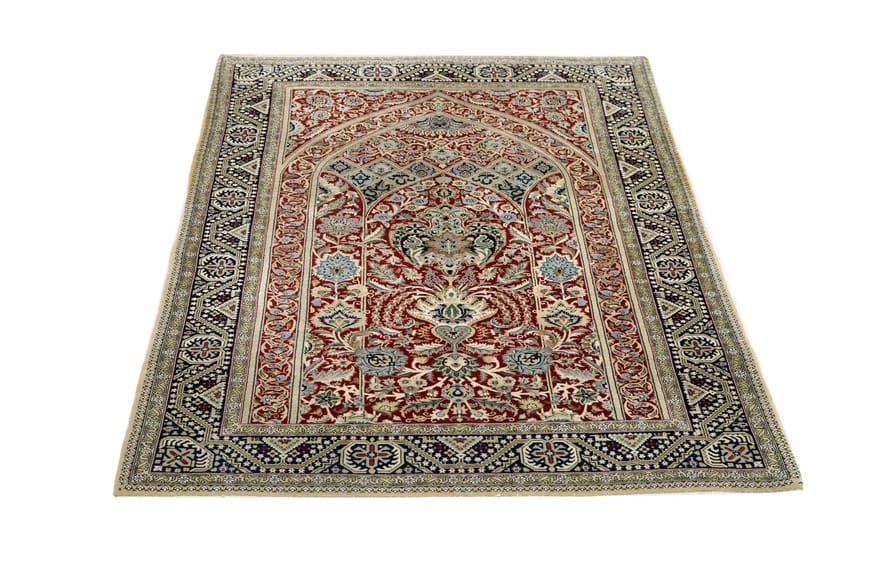 ghom-teppich-202x137-cm-seide-handgeknupft-luxus-orientteppich-2 Ghom Perserteppich aus Iran, 200 × 136 cm