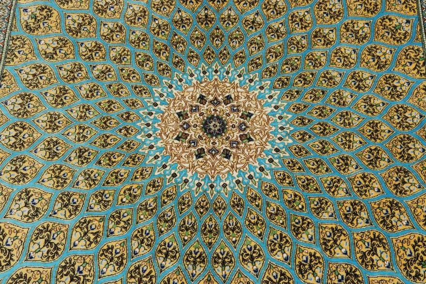 TeppichBazar Ghom Seidenteppich 203×133 cm – Persischer Luxus, handgeknüpft