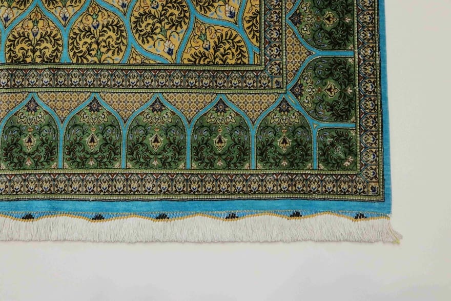 TeppichBazar Ghom Seidenteppich 203×133 cm – Persischer Luxus, handgeknüpft
