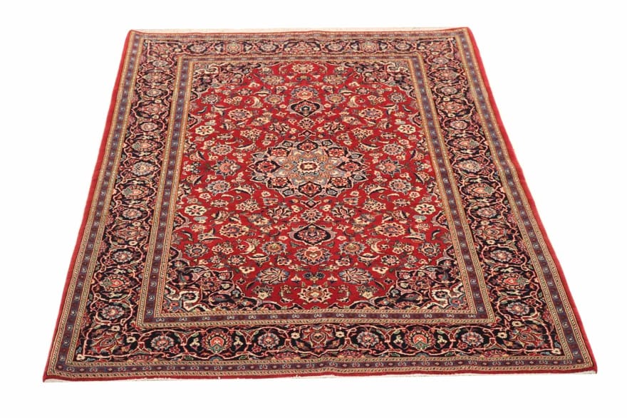 Antiker Kashan Perserteppich aus Iran, 212 × 137 cm