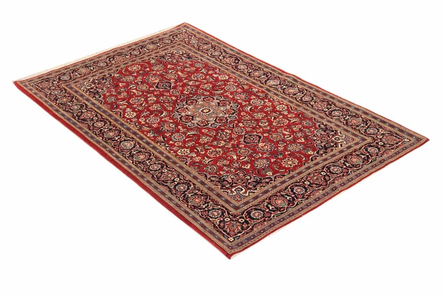 Antiker Kashan Perserteppich aus Iran, 212 × 137 cm