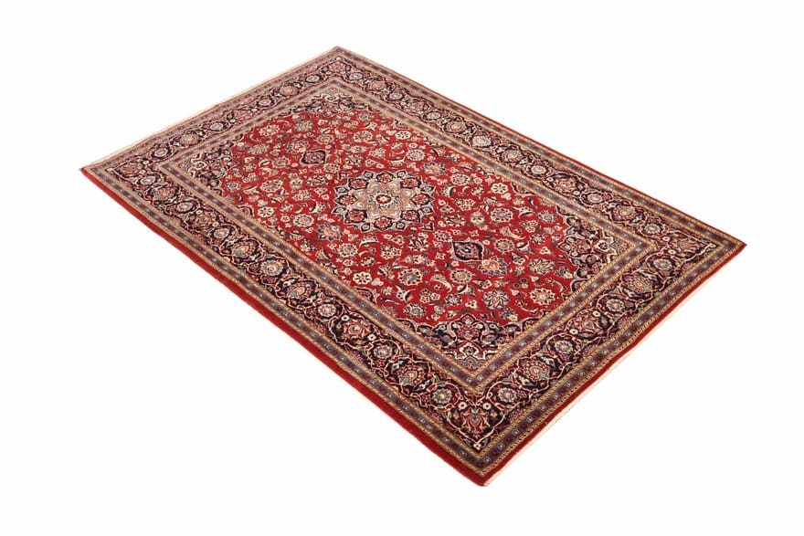 Antiker Kashan Perserteppich aus Iran, 212 × 137 cm
