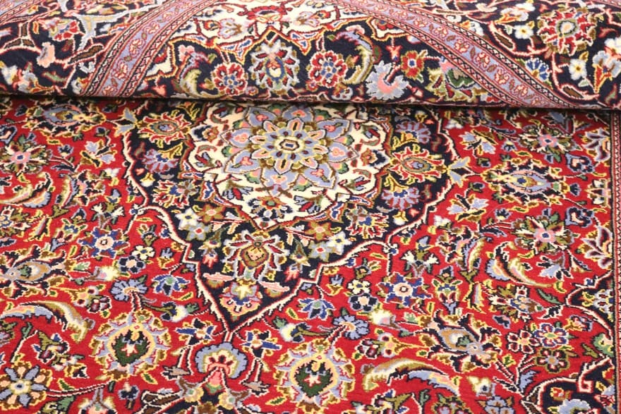 Antiker Kashan Perserteppich, 212 × 138 cm, Wolle