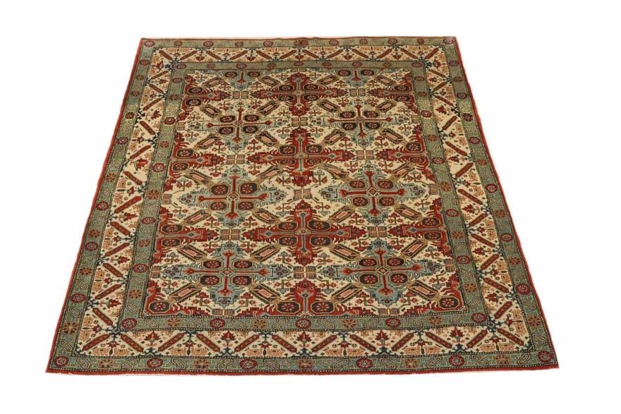 ghom-antik-teppich-206x141-cm-hochwertige-seide-handgeknupft-2 Ghom Perserteppich antik, 204 × 140 cm, Wolle