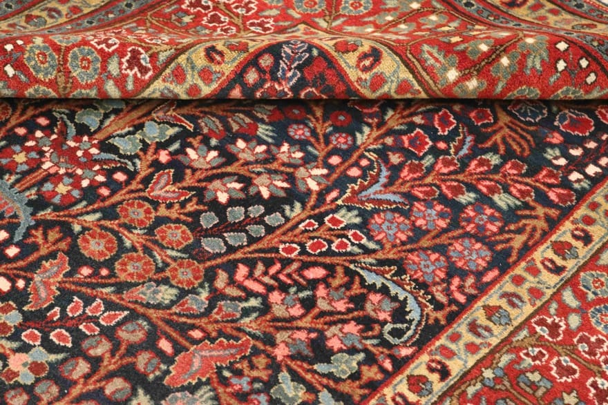 antiker-tabriz-teppich-192x131-cm-wolle-lebensbaum-motiv-handgeknupft-7 Antiker Täbriz Perserteppich aus Iran, 190 × 130 cm