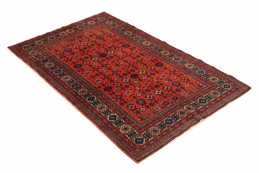 Antiker Orientteppich, 210 × 129 cm, Wolle