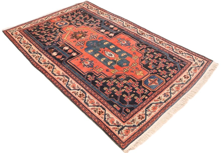 antiker-malayer-orientteppich-203x127-cm-handgeknupft-unikat-2 Malayer Perserteppich 201 × 126 cm aus Wolle, handgeknüpft