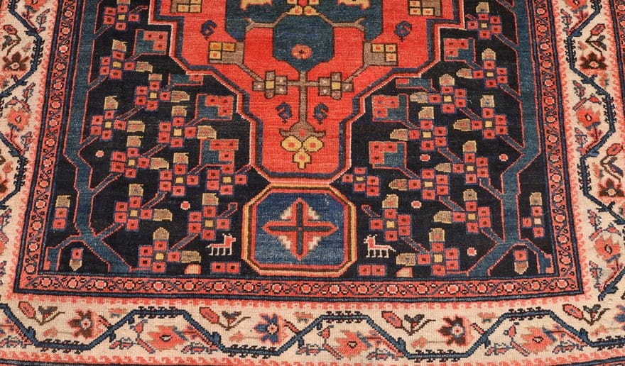 antiker-malayer-orientteppich-203x127-cm-handgeknupft-unikat-4 Malayer Perserteppich 201 × 126 cm aus Wolle, handgeknüpft