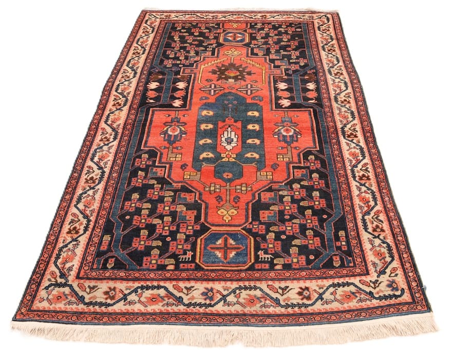 antiker-malayer-orientteppich-203x127-cm-handgeknupft-unikat-8 Malayer Perserteppich 201 × 126 cm aus Wolle, handgeknüpft