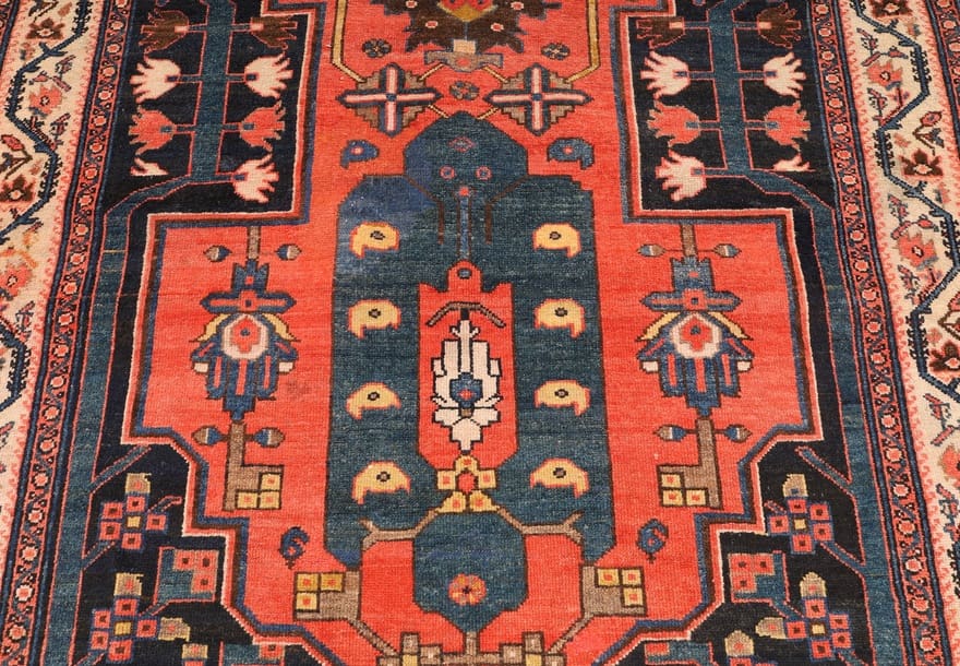 antiker-malayer-orientteppich-203x127-cm-handgeknupft-unikat-9 Malayer Perserteppich 201 × 126 cm aus Wolle, handgeknüpft