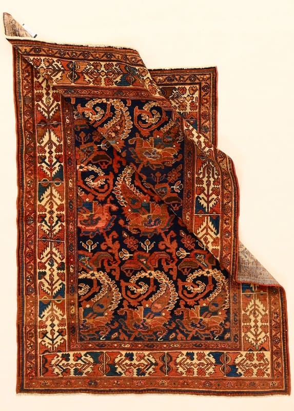 antiker-malayer-teppich-190x131-cm-uber-90-jahre-handgeknupft-2 Handgeknüpfter Malayer Perserteppich 188 × 130 cm