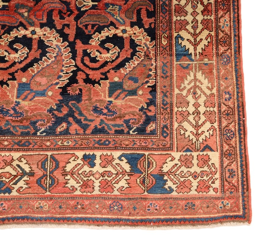 antiker-malayer-teppich-190x131-cm-uber-90-jahre-handgeknupft-7 Handgeknüpfter Malayer Perserteppich 188 × 130 cm