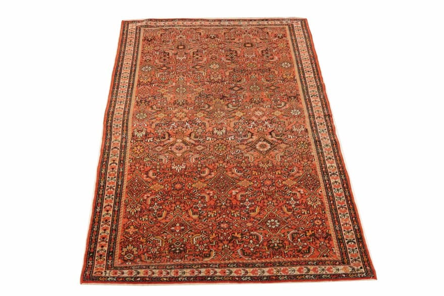 malayer-teppich-199x127-cm-semi-antik-handgeknupft-orientteppich-2 Antiker Malayer Perserteppich, 197 × 126 cm, Wolle