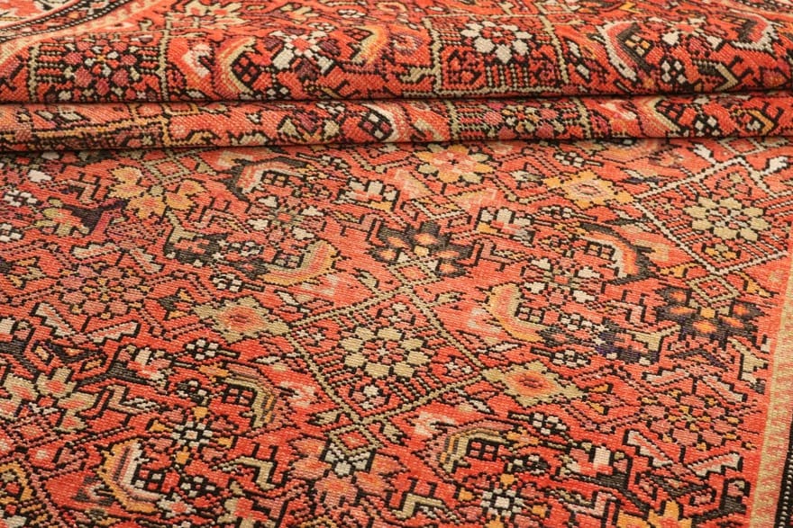 malayer-teppich-199x127-cm-semi-antik-handgeknupft-orientteppich-5 Antiker Malayer Perserteppich, 197 × 126 cm, Wolle