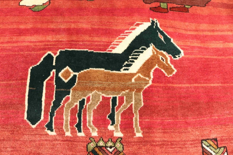 handgeknupfter-ghashghai-teppich-192x141-cm-160000-knoten-rot-orange-1-1 Handgeknüpfter Qashqai Perserteppich, 190 × 140 cm