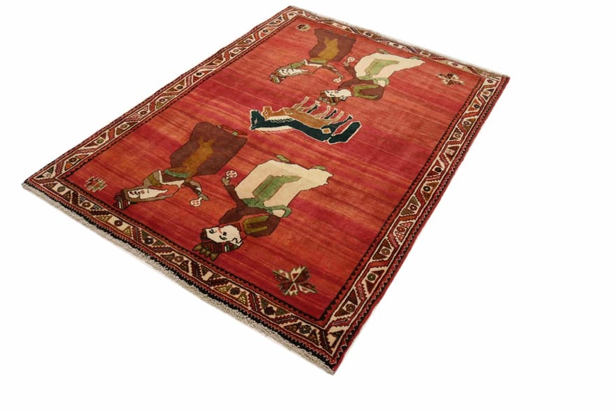 handgeknupfter-ghashghai-teppich-192x141-cm-160000-knoten-rot-orange-1-3 Handgeknüpfter Qashqai Perserteppich, 190 × 140 cm