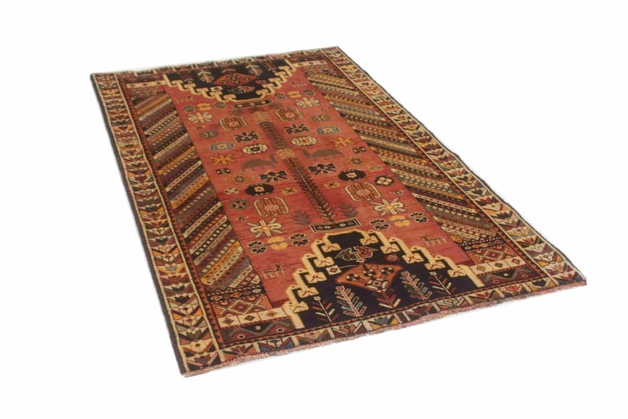 ghashghai-teppich-212x133-cm-rot-orange-160000-knoten-m-handgeknupft-1-2 Handgeknüpfter Qashqai Perserteppich 210 × 132 cm