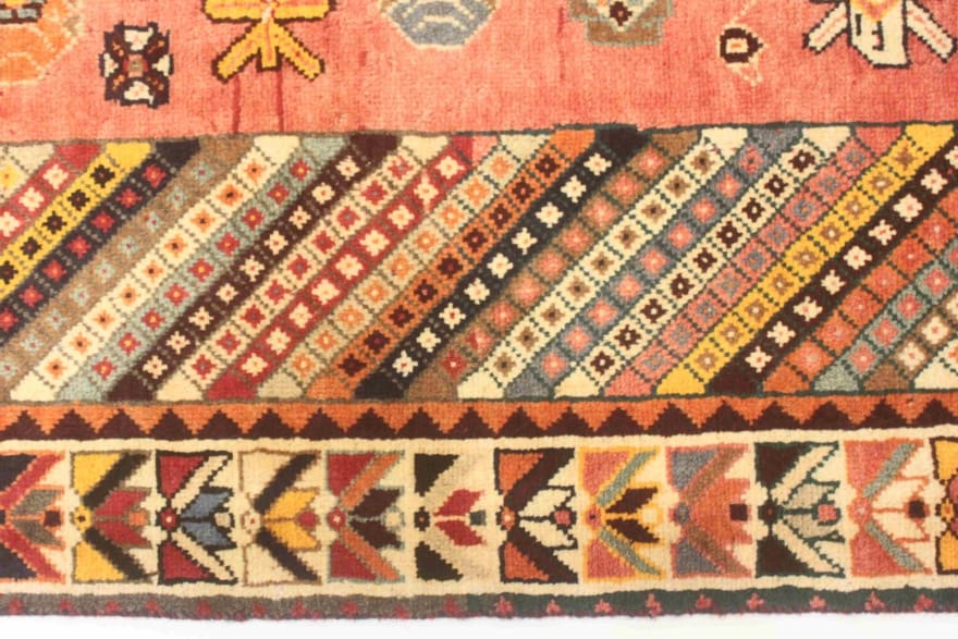 ghashghai-teppich-212x133-cm-rot-orange-160000-knoten-m-handgeknupft-1-6 Handgeknüpfter Qashqai Perserteppich 210 × 132 cm