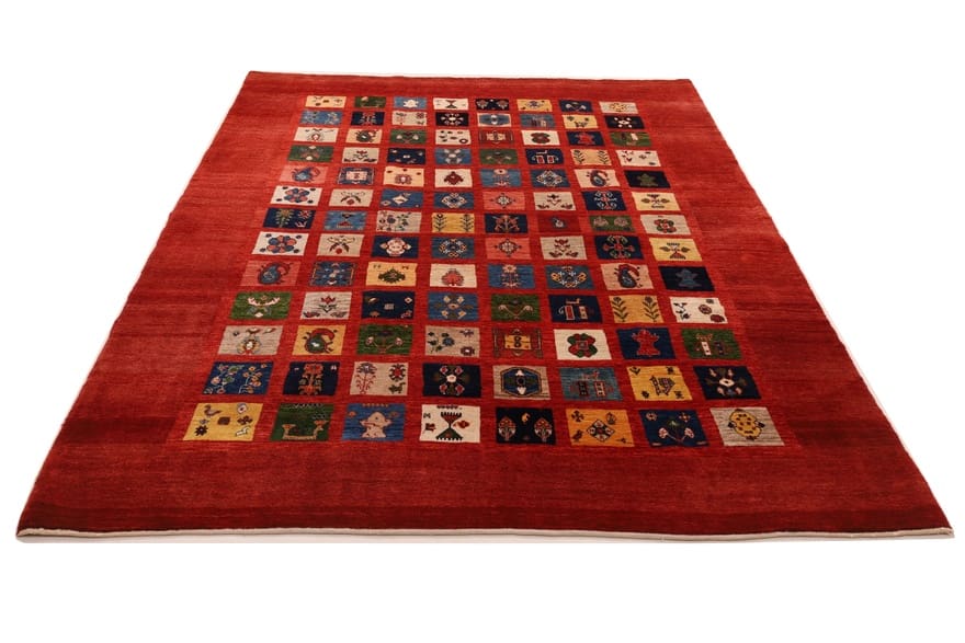 farbenfroher-loribaft-teppich-310x222-cm-200000-knoten-handgeknupft-1 Loribaft Orientteppich 308 × 221 cm aus Wolle, handgeknüpft