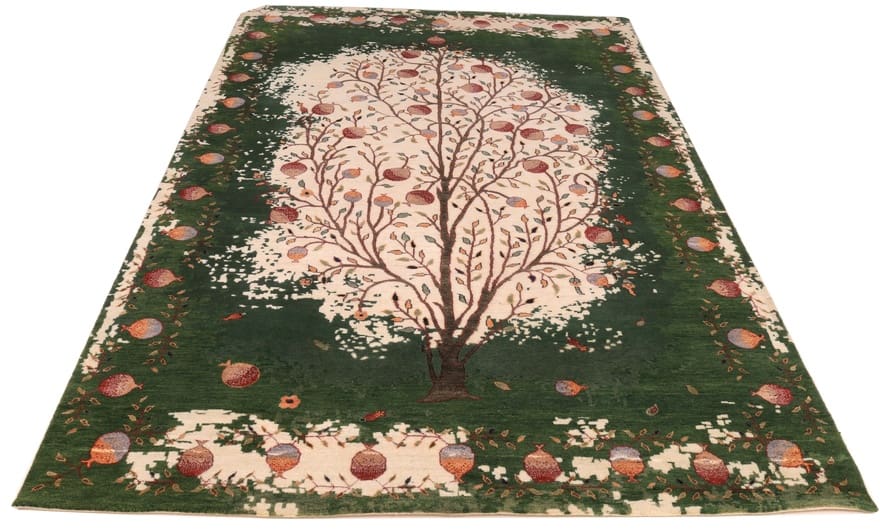 loribaft-teppich-303x197-cm-granatapfelbaum-200000-knoten-handgeknupft-1 Loribaft Orientteppich aus Indien, 301 × 196 cm