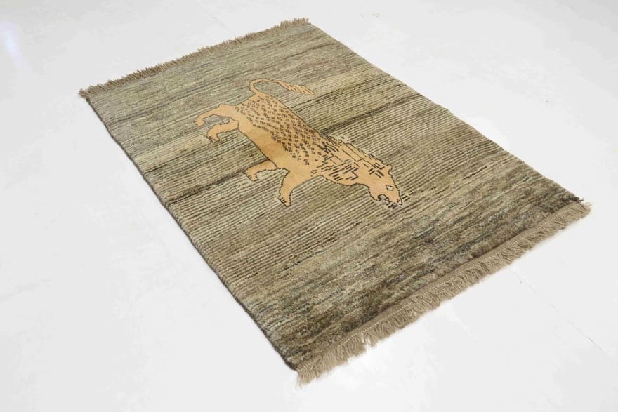 gabbeh-teppich-162x91-cm-geometrische-muster-handgeknupft-11 Gabbeh Orientteppich aus Indien, 160 × 90 cm