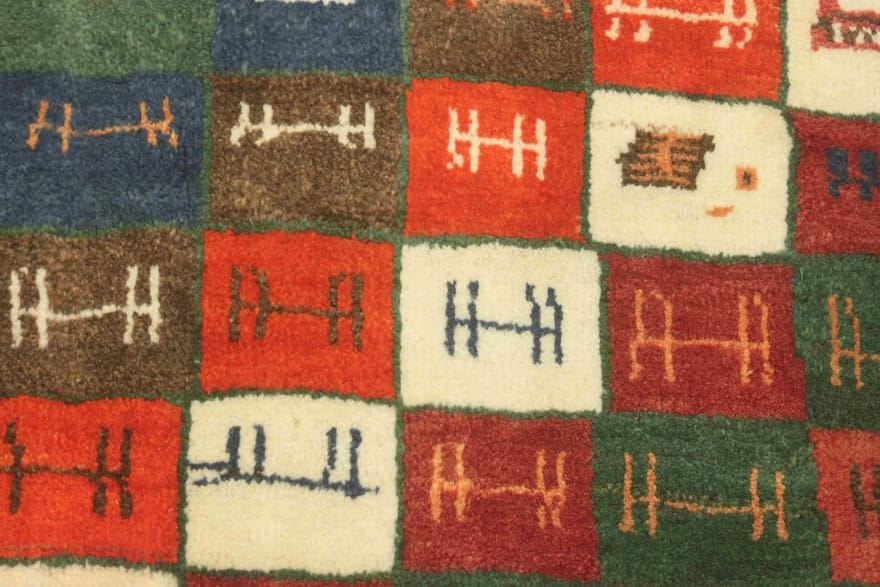Qashqai Perserteppich aus Iran, 158 × 109 cm