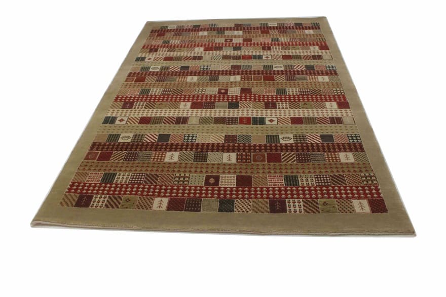 handgewebter-loribaft-orientteppich-248x176-cm-braun-gelb-langlebig-3 Handgewebter Loribaft Orientteppich 246 × 176 cm