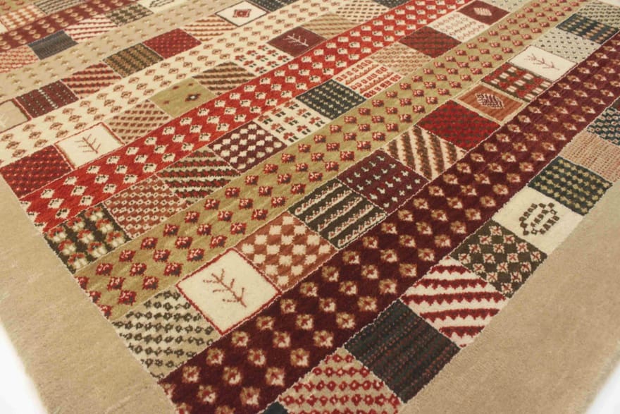handgewebter-loribaft-orientteppich-248x176-cm-braun-gelb-langlebig-6 Handgewebter Loribaft Orientteppich 246 × 176 cm