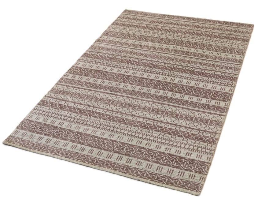 modern-ikat-teppich-243x167-cm-handgeknupft-beige-braun-unikat-1 Orientteppich aus Indien, 241 × 166 cm