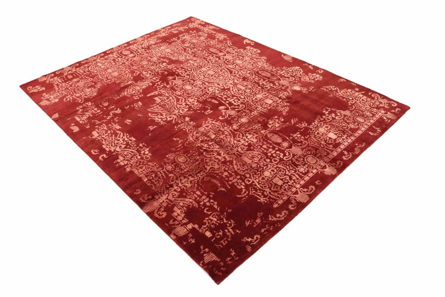 modern-lotus-teppich-319x244-cm-handgeknupft-orientalisches-design-2 Orientteppich 317 × 243 cm aus Wolle & Seide, handgeknüpft