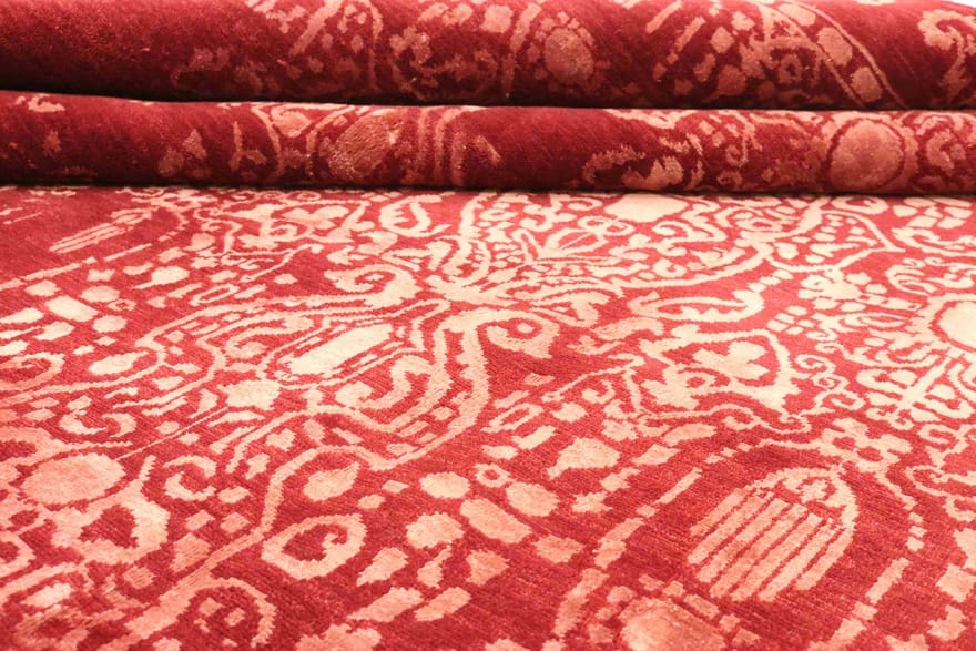 modern-lotus-teppich-319x244-cm-handgeknupft-orientalisches-design-3 Orientteppich 317 × 243 cm aus Wolle & Seide, handgeknüpft