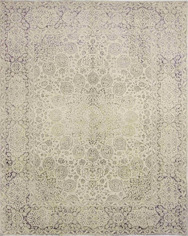 modern-lotus-orientteppich-309x245-cm-handgeknupft-orientalisches-design-2 Orientteppich 307 × 244 cm aus Wolle, handgeknüpft