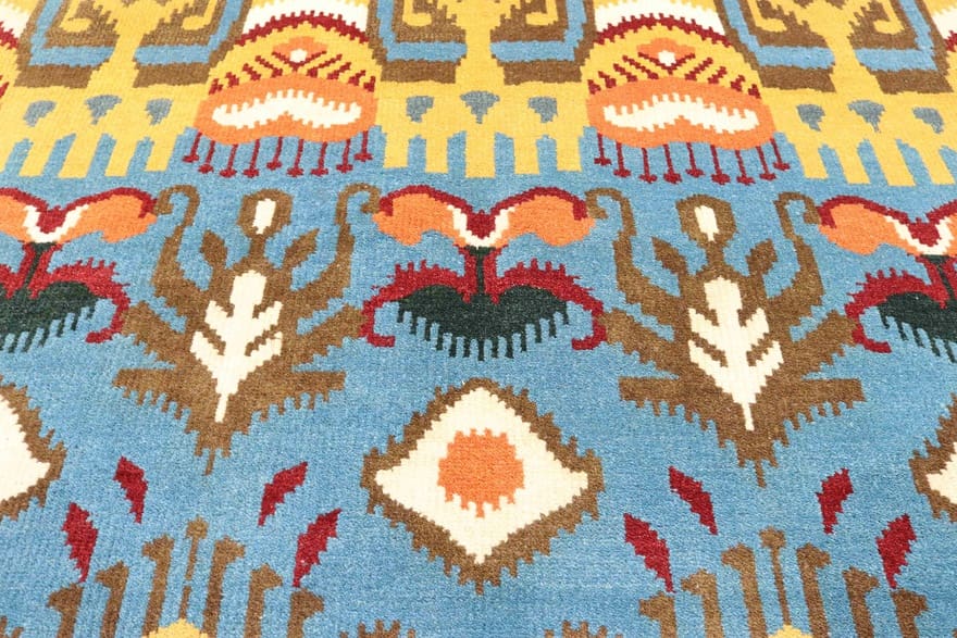 modern-ikat-orientteppich-244x175-cm-handgeknupft-designer-teppich-2 Handgeknüpfter Orientteppich, 242 × 174 cm, Wolle