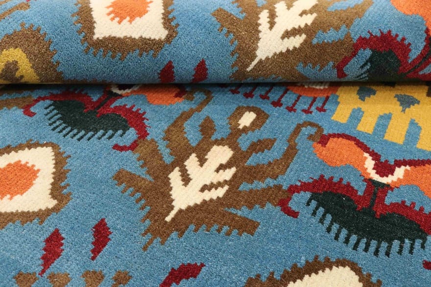 modern-ikat-orientteppich-244x175-cm-handgeknupft-designer-teppich-3 Handgeknüpfter Orientteppich, 242 × 174 cm, Wolle