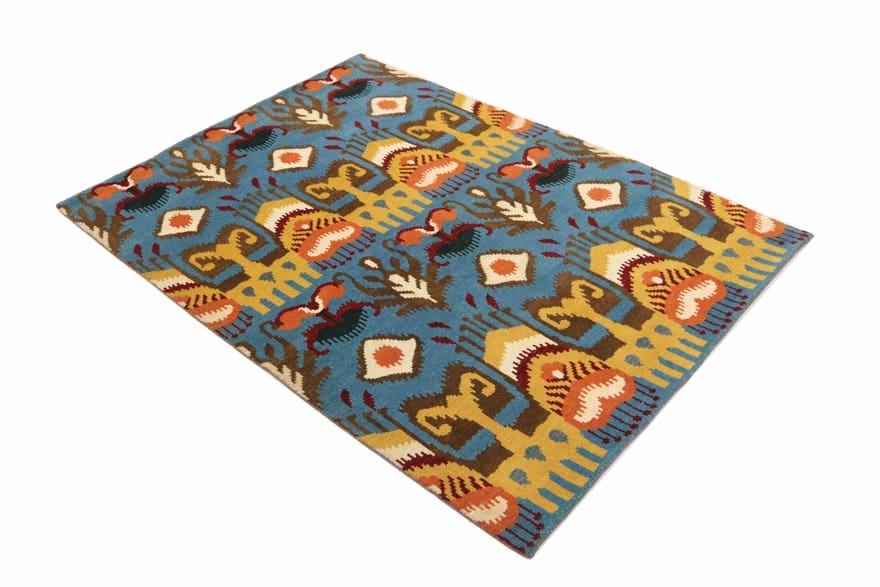 modern-ikat-orientteppich-244x175-cm-handgeknupft-designer-teppich-4 Handgeknüpfter Orientteppich, 242 × 174 cm, Wolle
