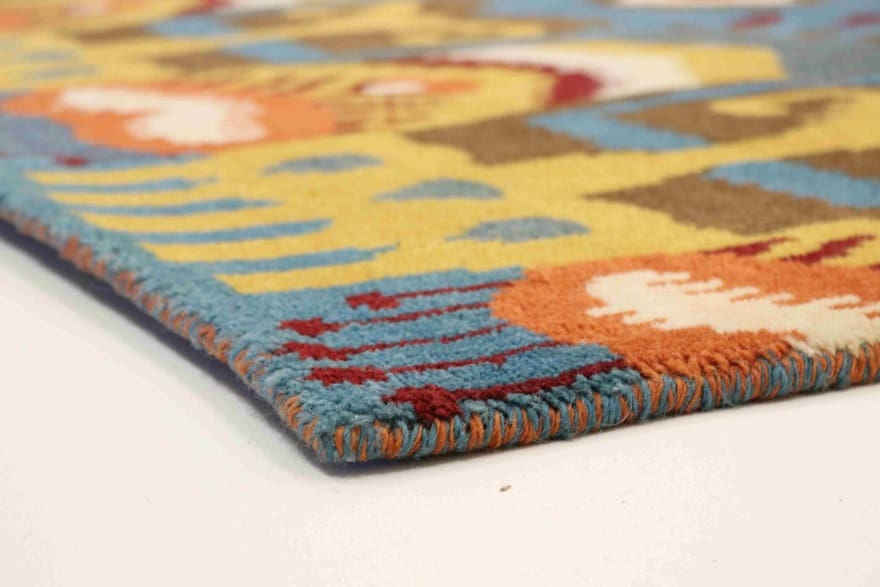 modern-ikat-orientteppich-244x175-cm-handgeknupft-designer-teppich-7 Handgeknüpfter Orientteppich, 242 × 174 cm, Wolle