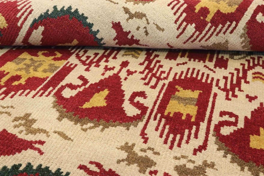 modern-ikat-teppich-236x171-cm-handgeknupft-orientalisches-design-2 Orientteppich aus Indien, 234 × 170 cm