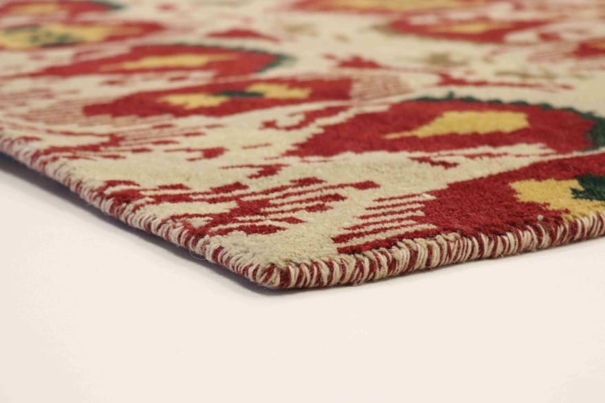 modern-ikat-teppich-236x171-cm-handgeknupft-orientalisches-design-3 Orientteppich aus Indien, 234 × 170 cm