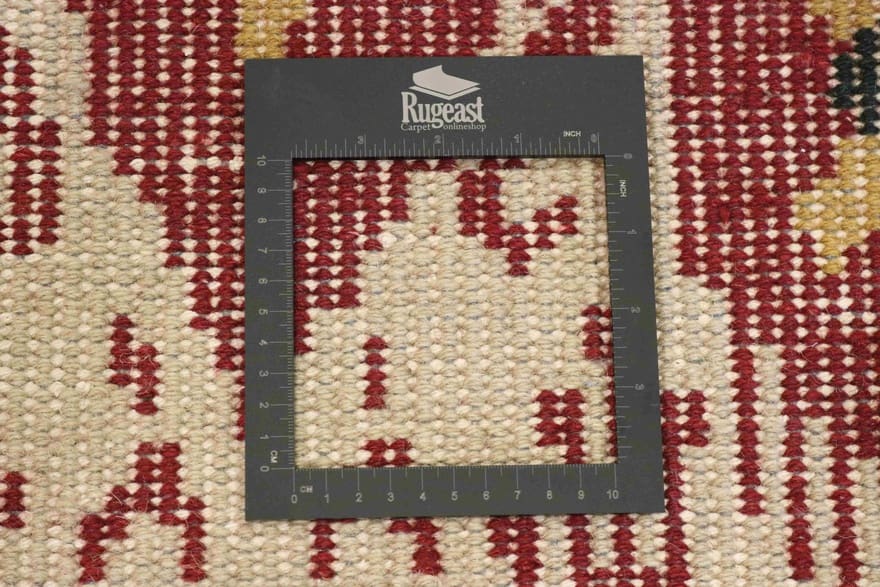 modern-ikat-teppich-236x171-cm-handgeknupft-orientalisches-design-7 Orientteppich aus Indien, 234 × 170 cm