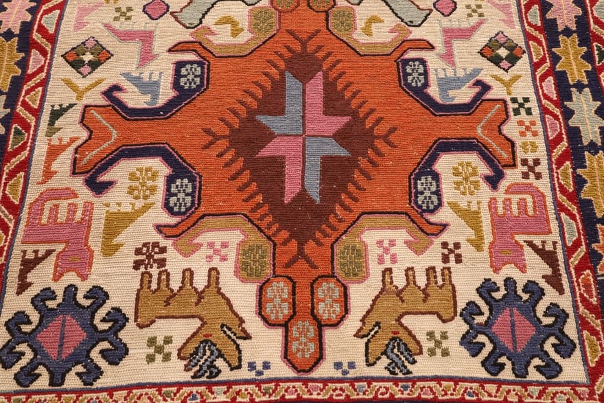 Kelim Perserteppich aus Iran, 266 × 88 cm